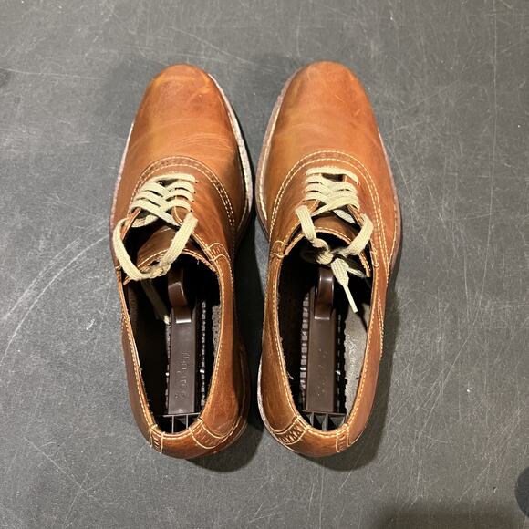 Cole Haan Drake Shoes Mens 8 Medium Brown Leather Oxford Brogue Dress Lace Up - Picture 8 of 11